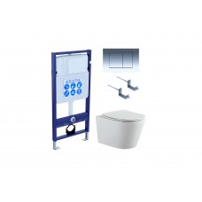 Комплект инсталляции с подвесным унитазом AQUATEK с сиденьем и кнопкой Set AQUATEK ВЕГА-010 4в1